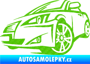 Samolepka Sportovní auto 001 levá 3D karbon zelený kawasaki