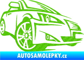 Samolepka Sportovní auto 001 pravá 3D karbon zelený kawasaki