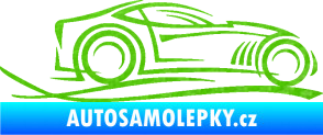 Samolepka Sportovní auto 002 pravá 3D karbon zelený kawasaki