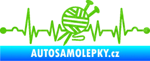 Samolepka Srdeční tep 016 levá pletení 3D karbon zelený kawasaki
