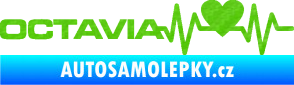 Samolepka Srdeční tep 019 levá octavia 3D karbon zelený kawasaki