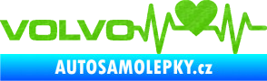 Samolepka Srdeční tep 021 levá Volvo srdcem 3D karbon zelený kawasaki