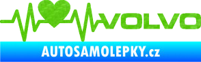 Samolepka Srdeční tep 021 pravá volvo srdcem 3D karbon zelený kawasaki