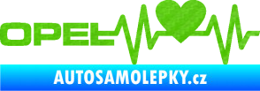 Samolepka Srdeční tep 028 levá Opel 3D karbon zelený kawasaki