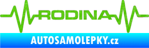 Samolepka Srdeční tep 032 rodina 3D karbon zelený kawasaki