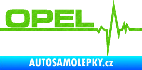 Samolepka Srdeční tep 036 levá Opel 3D karbon zelený kawasaki