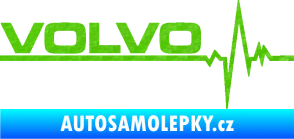Samolepka Srdeční tep 037 levá Volvo 3D karbon zelený kawasaki