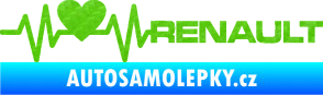 Samolepka Srdeční tep 041 pravá Renault 3D karbon zelený kawasaki