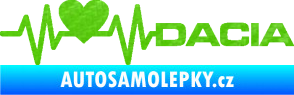 Samolepka Srdeční tep 045 pravá Dacia 3D karbon zelený kawasaki