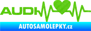 Samolepka Srdeční tep 054 Audi levá 3D karbon zelený kawasaki