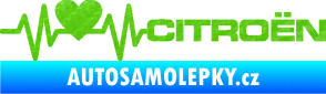 Samolepka Srdeční tep 056 pravá Citroen 3D karbon zelený kawasaki