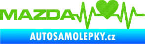 Samolepka Srdeční tep 058 levá Mazda 3D karbon zelený kawasaki