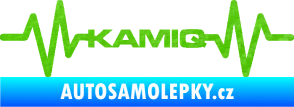 Samolepka Srdeční tep 067 Kamiq 3D karbon zelený kawasaki