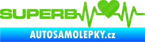 Samolepka Srdeční tep 072 levá Superb 3D karbon zelený kawasaki