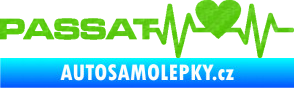 Samolepka Srdeční tep 077 levá Volkswagen Passat 3D karbon zelený kawasaki
