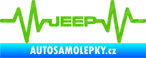 Samolepka Srdeční tep 081 Jeep 3D karbon zelený kawasaki
