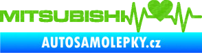 Samolepka Srdeční tep 082 levá Mitsubishi 3D karbon zelený kawasaki