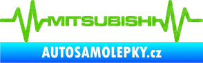 Samolepka Srdeční tep 083 Mitsubishi 3D karbon zelený kawasaki