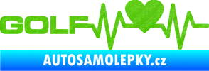 Samolepka Srdeční tep 084 levá Volkswagen Golf 3D karbon zelený kawasaki