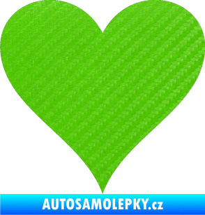 Samolepka Srdíčko 001 3D karbon zelený kawasaki