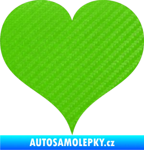 Samolepka Srdíčko 003 3D karbon zelený kawasaki