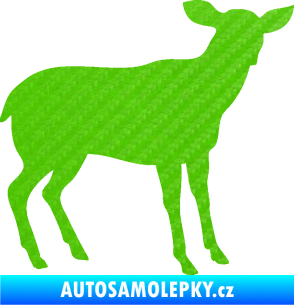 Samolepka Srna 001 pravá 3D karbon zelený kawasaki