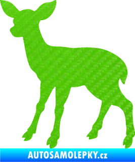 Samolepka Srneček 001 levá 3D karbon zelený kawasaki