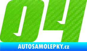 Samolepka Startovní číslo 04 typ 6 3D karbon zelený kawasaki