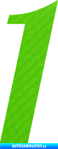 Samolepka Startovní číslo 1 typ 3 3D karbon zelený kawasaki