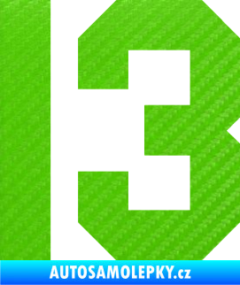 Samolepka Startovní číslo 13 3D karbon zelený kawasaki