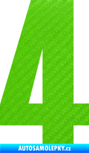 Samolepka Startovní číslo 4 typ 2   3D karbon zelený kawasaki