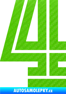 Samolepka Startovní číslo 4 typ 7 3D karbon zelený kawasaki