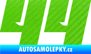 Samolepka Startovní číslo 44 typ 6 3D karbon zelený kawasaki