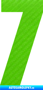 Samolepka Startovní číslo 7 typ 2    3D karbon zelený kawasaki