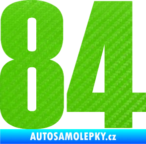 Samolepka Startovní číslo 84 typ 2    3D karbon zelený kawasaki