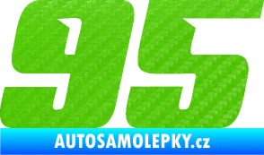 Samolepka Startovní číslo 95 typ 6 3D karbon zelený kawasaki