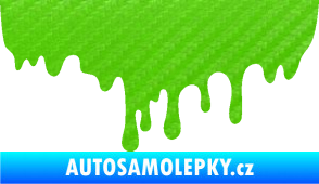 Samolepka Stékájící skvrna 001 pravá krevní cákanec 3D karbon zelený kawasaki