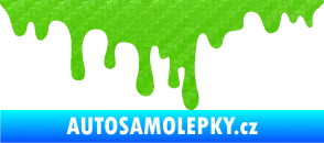 Samolepka Stékající skvrna 002 levá krevní cákanec 3D karbon zelený kawasaki