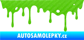 Samolepka Stékající skvrna 004 pravá 3D karbon zelený kawasaki