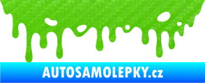 Samolepka Stékající skvrna 006 levá 3D karbon zelený kawasaki