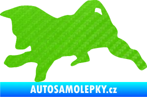 Samolepka Štěňátko 002 levá německý ovčák 3D karbon zelený kawasaki