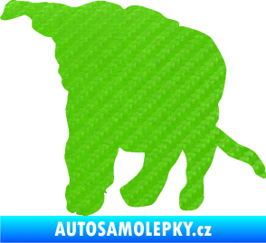 Samolepka Štěňátko 003 levá 3D karbon zelený kawasaki