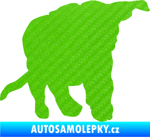 Samolepka Štěňátko 003 pravá 3D karbon zelený kawasaki
