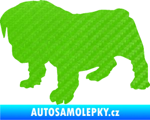 Samolepka Štěňátko 004 levá francouzský buldoček 3D karbon zelený kawasaki