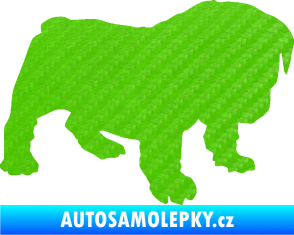 Samolepka Štěňátko 004 pravá francouzský buldoček 3D karbon zelený kawasaki