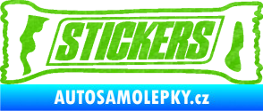 Samolepka Stickers nápis 3D karbon zelený kawasaki