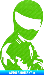 Samolepka Stig pravá 3D karbon zelený kawasaki