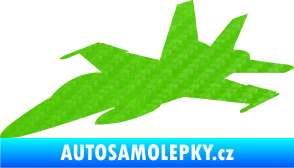 Samolepka Stíhací letoun 001 levá 3D karbon zelený kawasaki
