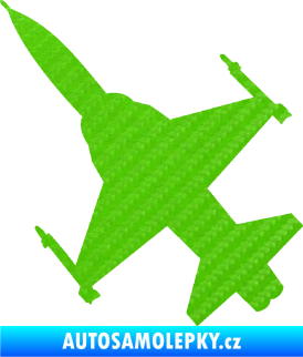 Samolepka Stíhací letoun 003 levá 3D karbon zelený kawasaki