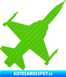Samolepka Stíhací letoun 003 pravá 3D karbon zelený kawasaki